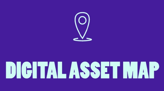 Digital Asset Map Text and Location Icon